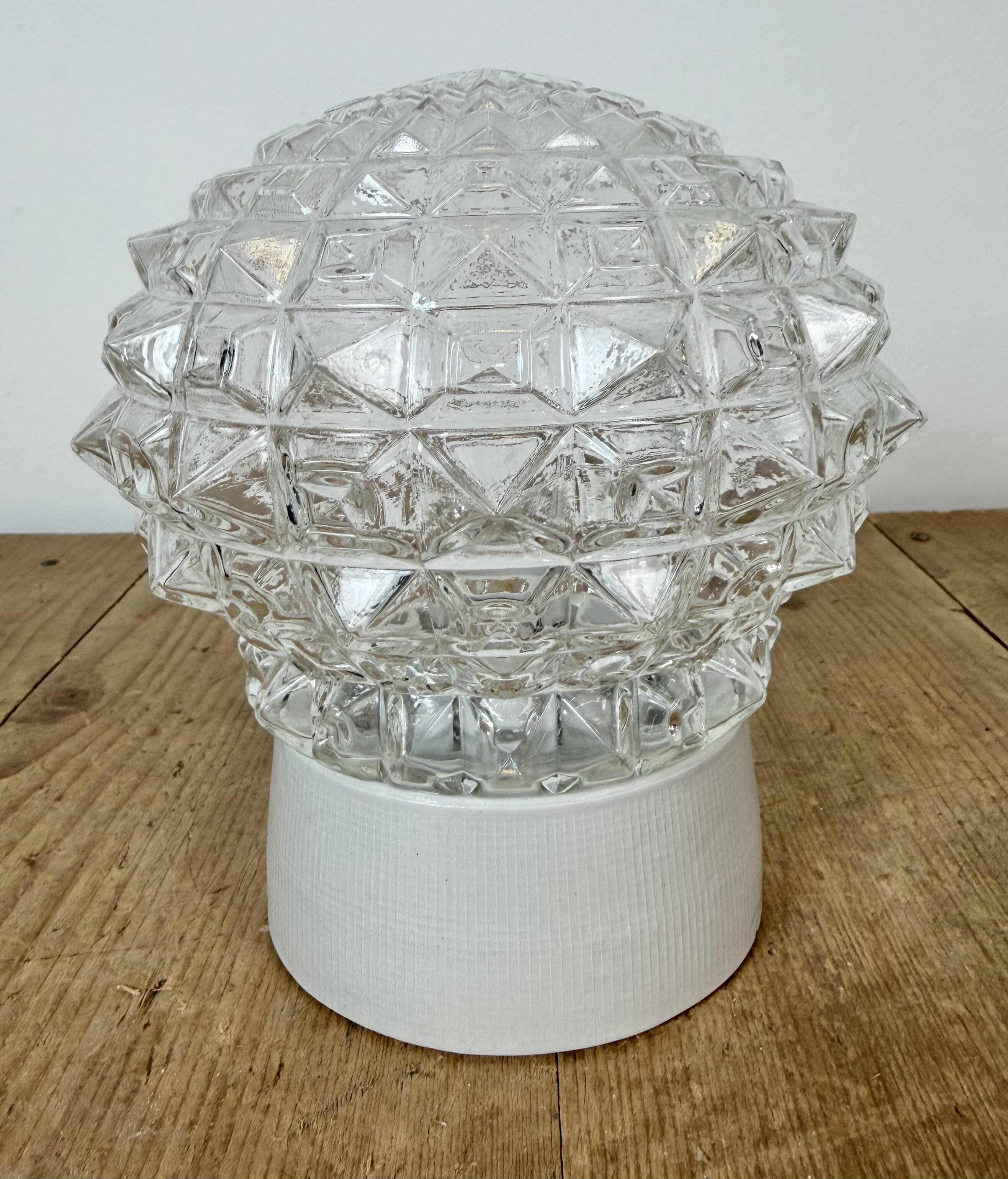 Vintage White Porcelain Ceiling Light, 1970s
