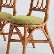 Pair of Italian high chairs in bamboo and rattan from the 1960s.
