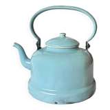 Large vintage kettle in blue enameled sheet metal