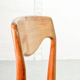 Niels Otto Moller Style Solid Teak Wood Dining Chairs with Leatherette 50s