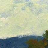 Tableau post impressionniste "Les lavandes" par Lylliane Coiffard + cadre