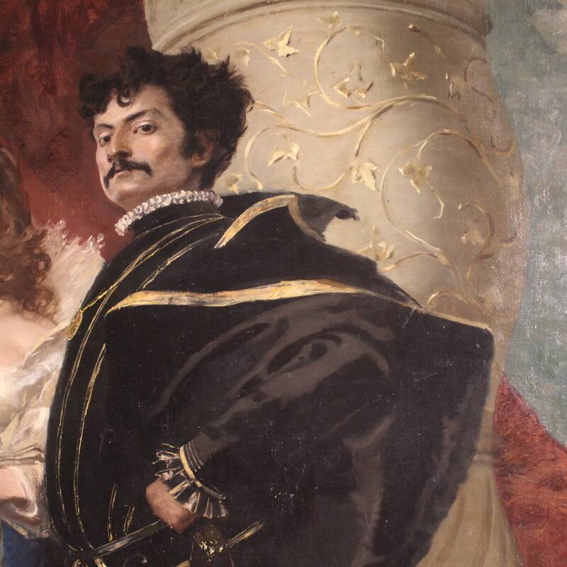 Great 19th-century portrait signed by Francesco Vinea