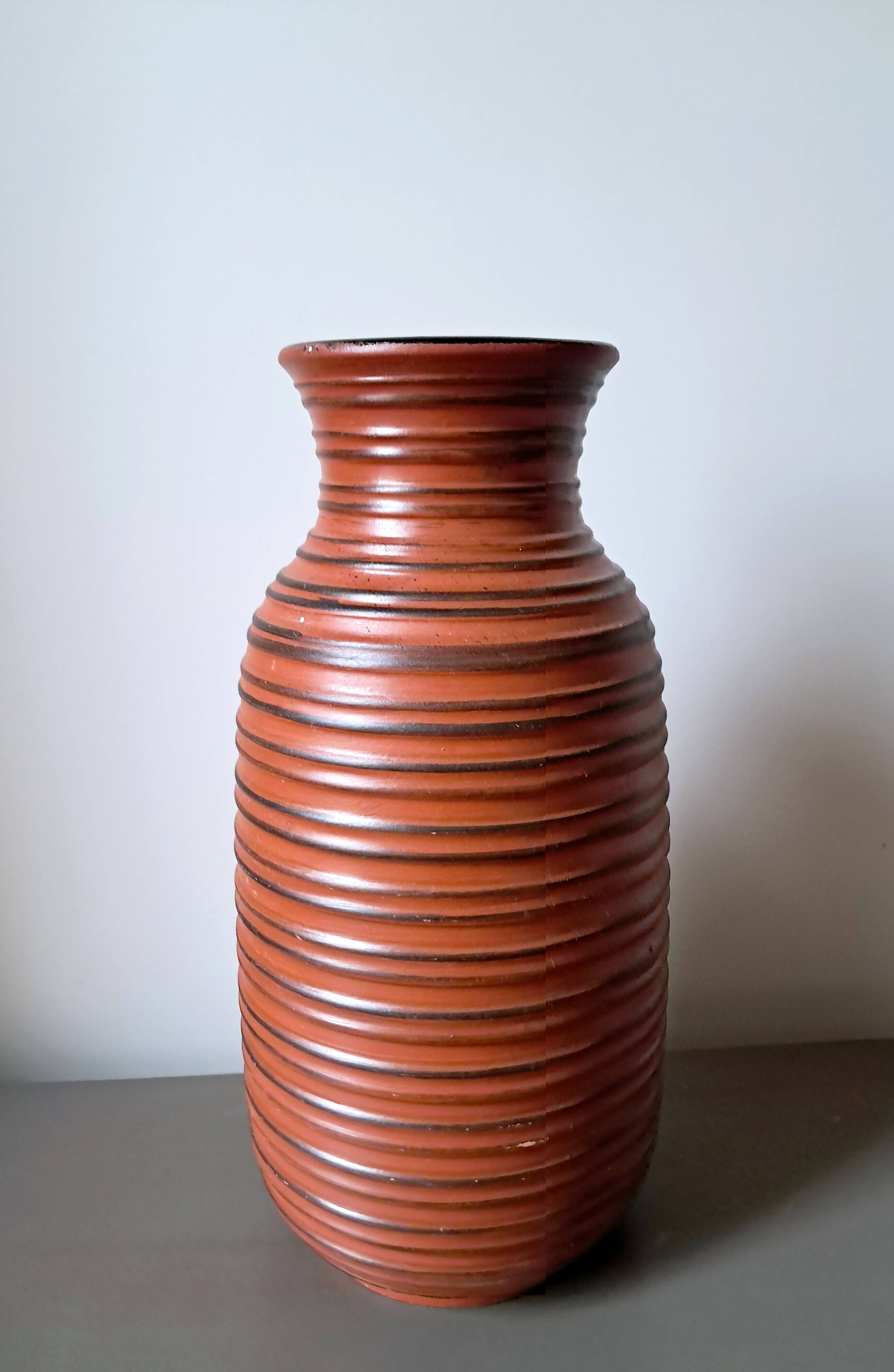 Fat Lava Red Vase by Carstens Tonnieshof, West Germany, 1960
