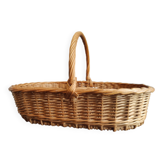 French vintage flat basket