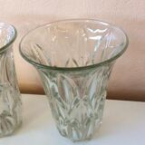 Paire de vases en verre