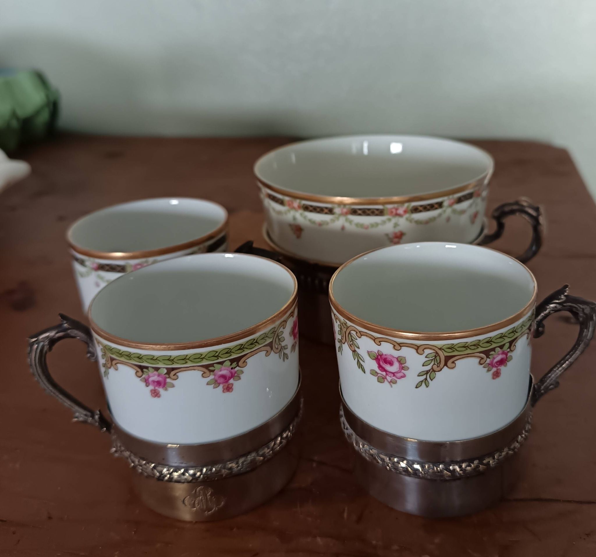 service déjeuner 4 pièces  vieux limoges et orfèvrerie