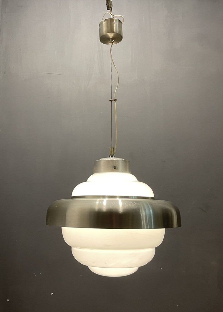 Mid-century opaline glass light pendant
