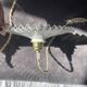 Pair of lace-edged opaline portable lamps with cord wire