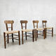 Primitive vintage rush seat straw dining chairs ‘wabi sabi’