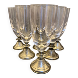 Set of 6 crystal champagne flutes
