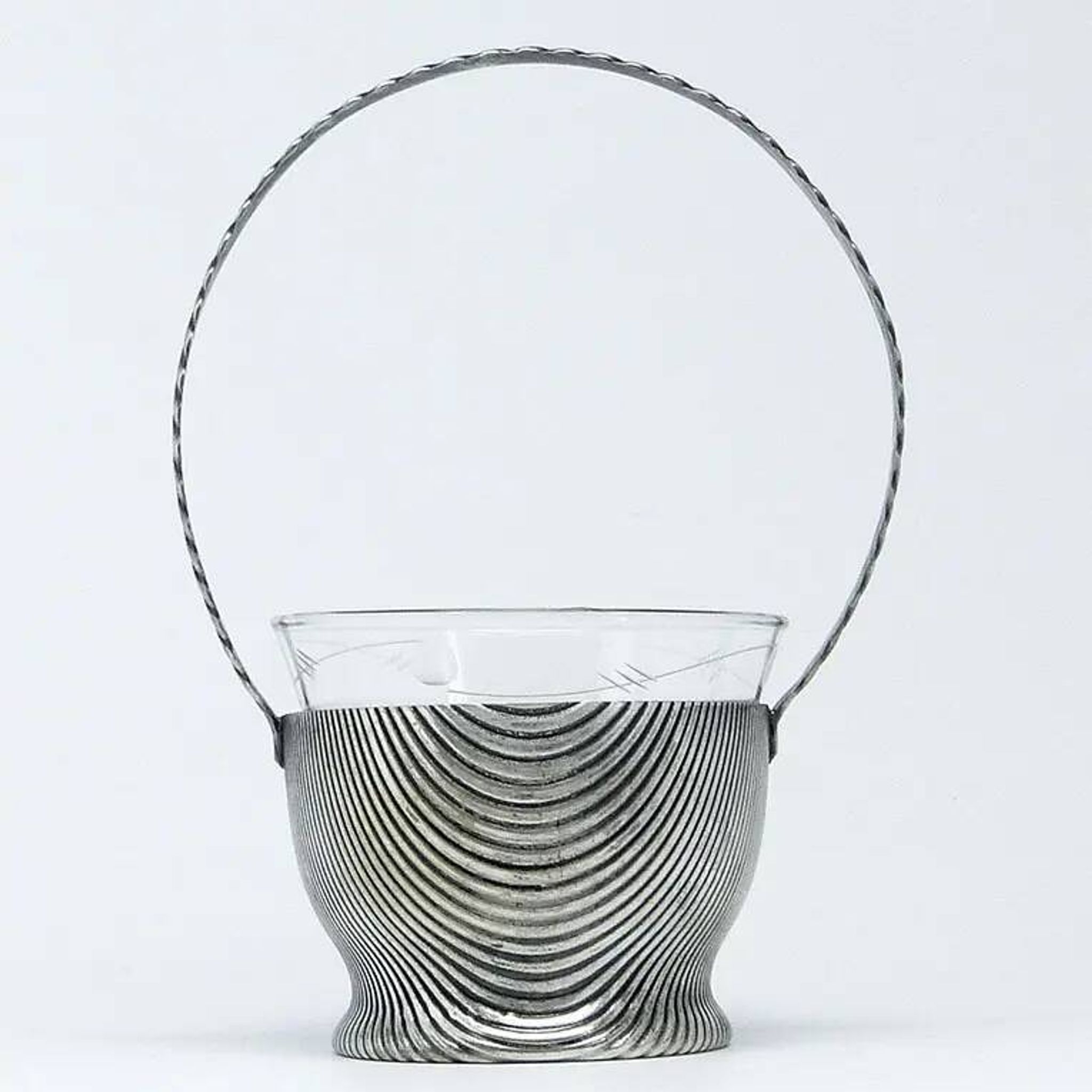 Art Deco sugar bowl, silver-plated brass, Szandrik, Hungary, 1930s