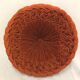 Round pleated cushion in vintage ribside velvet
