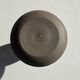 Vintage hand-held candlestick in blue glazed stoneware with floral decoration by Poterie Millian.