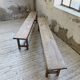 Set of two rustic oak farm benches 2m