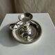 Pair of small antique silver-plated candlesticks D12 H8