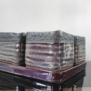Vintage Set in Glazed Ceramic – 4 Bowls & Tray – Style