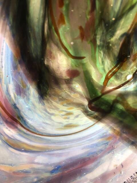 Signed blown glass vase