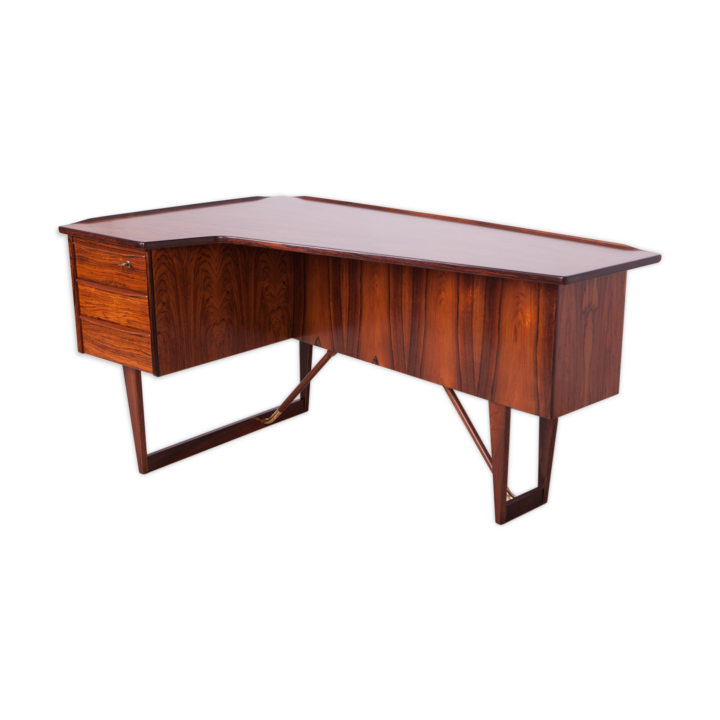 Mid Century Boomerang Rosewood Desk by Peter Løvig Nielsen, 1970s