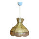 Vintage Art Deco pendant light in mother-of-pearl and brass, 1970s