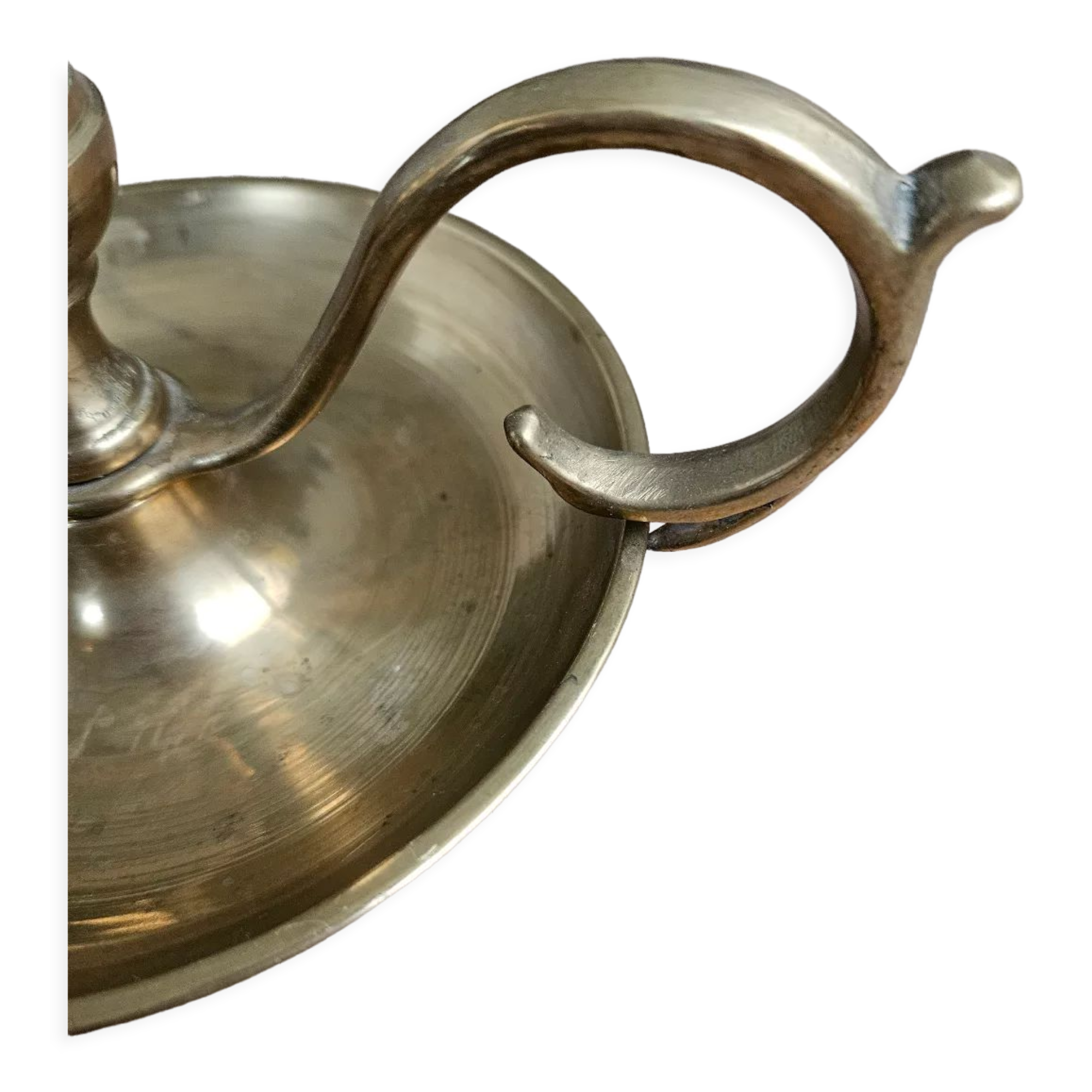 Hand candlestick with brass fitter