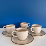 Speckled beige cup and saucer coffee set