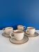 Service à café tasse et sous tasse beige moucheté