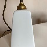 Modernist art deco bathroom pendant lamp in opaline
