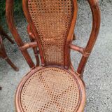 Set of 4 rattan terrace bistro chairs and cannage