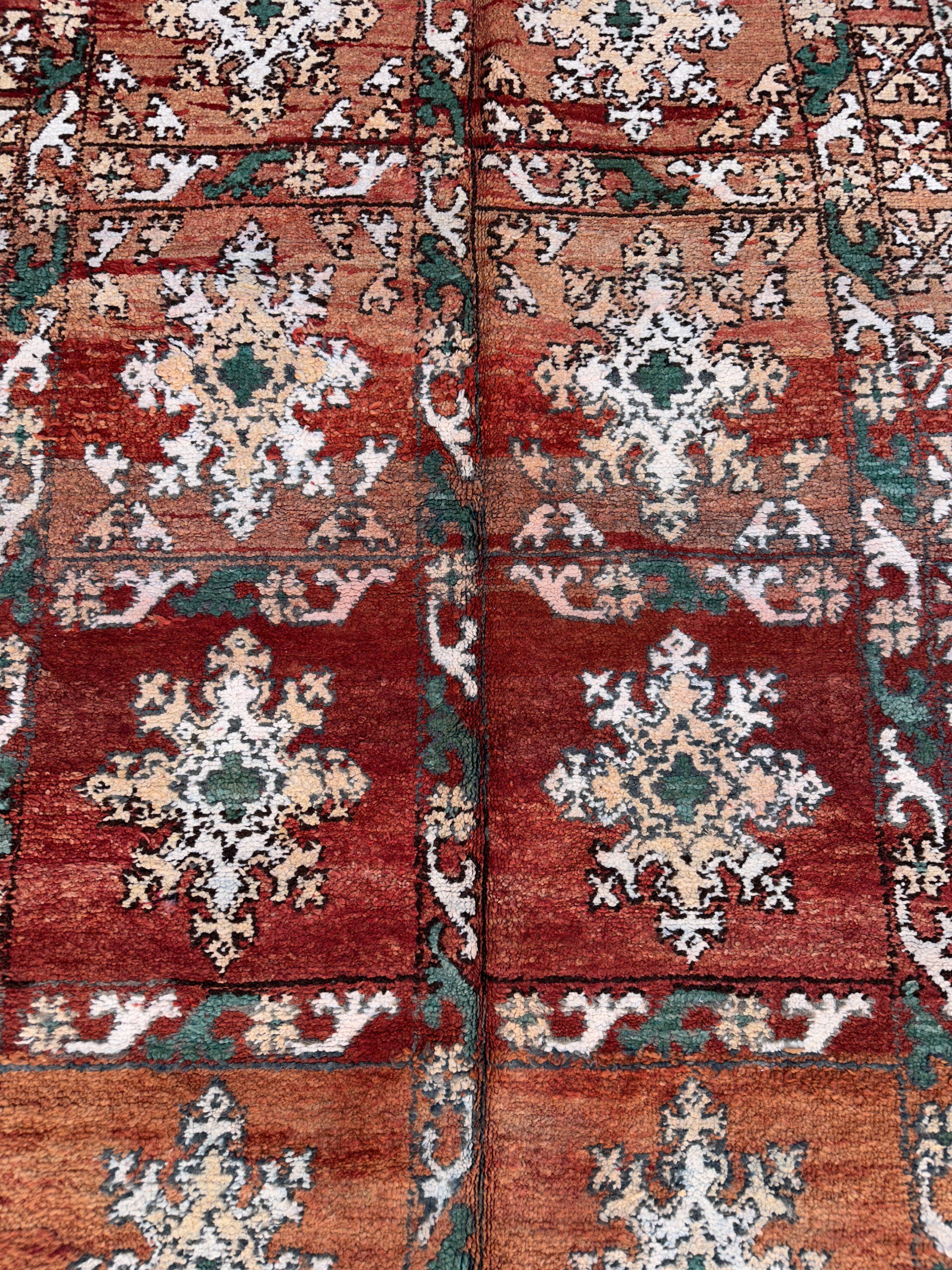 Tapis Marocain Berbère Zemmour - Fait Main - Laine 100% - Vintage - Rouge