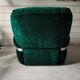 Pair of vintage armchairs in green velvet foret and chrome