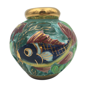 Vase ceramic ball, seabed decoration, signed Cerdazur, Monaco, numbered - 1950s