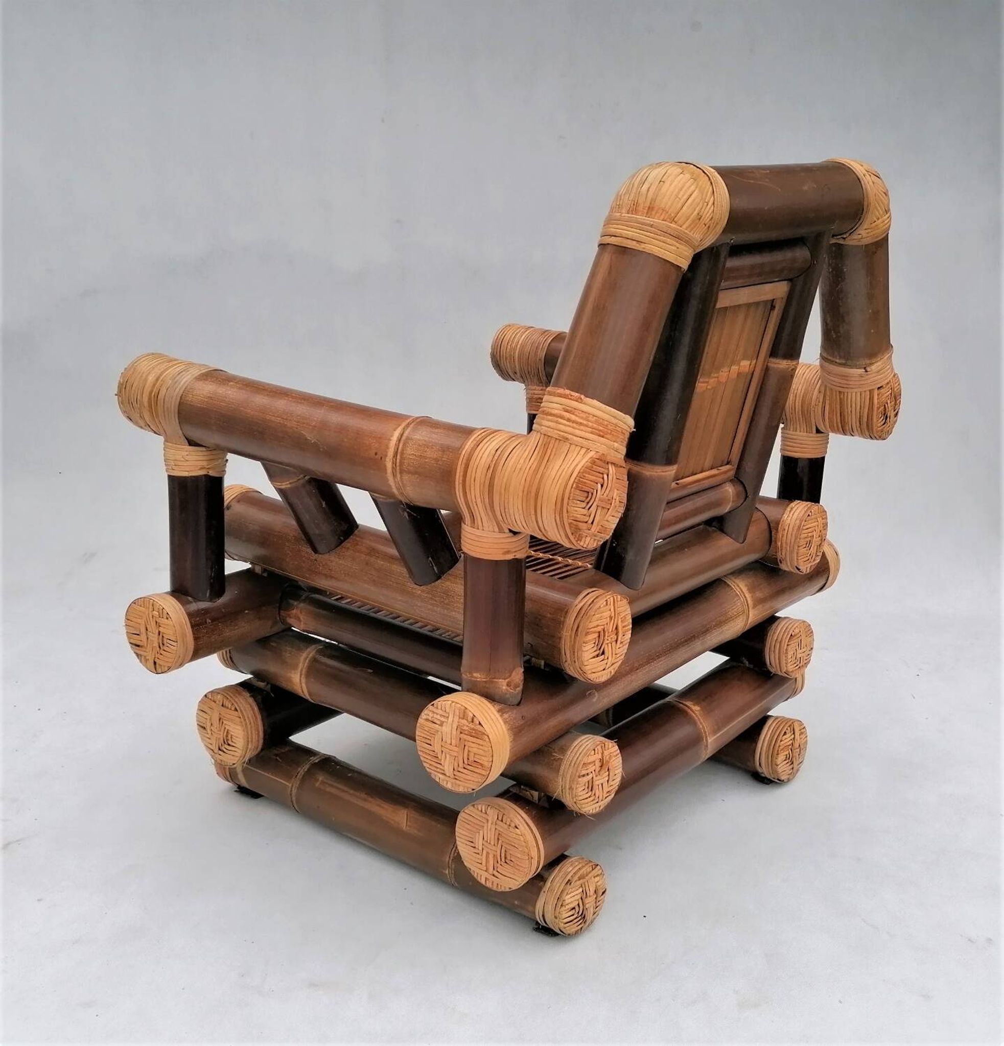 Bamboo armchair, 1970s