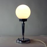 Art Deco table lamp in chrome and glass, Czechoslovakia 1940s