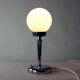 Art Deco table lamp in chrome and glass, Czechoslovakia 1940s