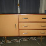 Coiffeuse de 1950 velours et palissandre