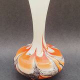 Vase Italy by Carlo Moretti 1970 opaline orange black