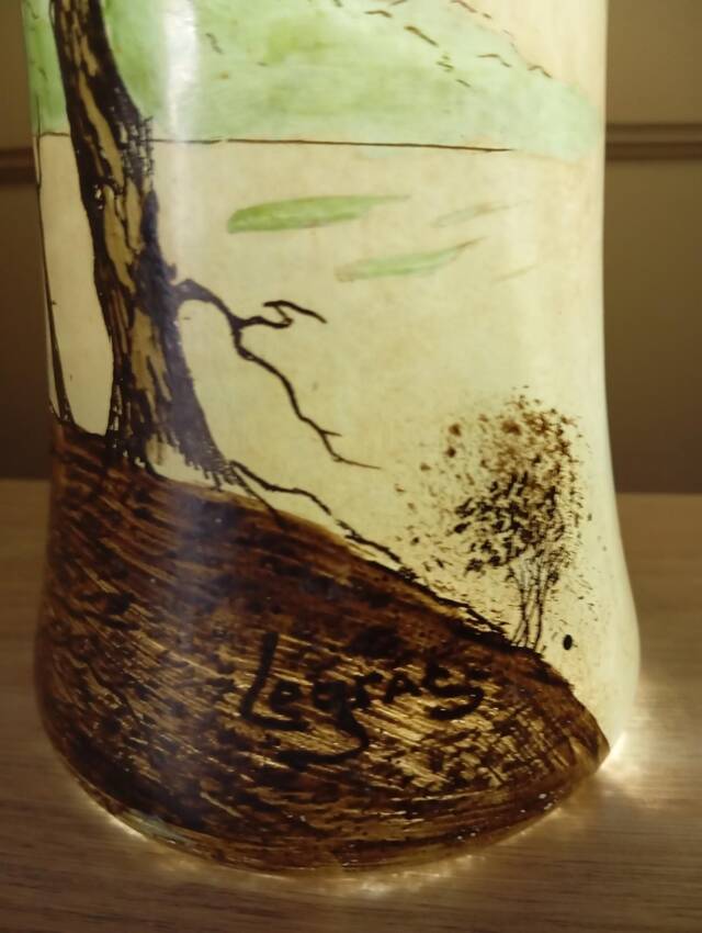 Hexagonal section tapered vase – Art Nouveau period