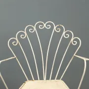 Vintage white lacquered iron garden chairs, Italy, 1950s