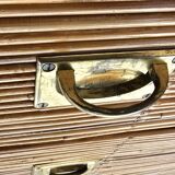 Small chest of drawers in bamboo and rattan.