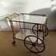 Bar cart in faux bamboo attributed to Maison Jansen.