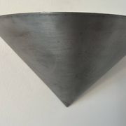 Pair of vintage conical wall lights, brushed metal, France 1970.
