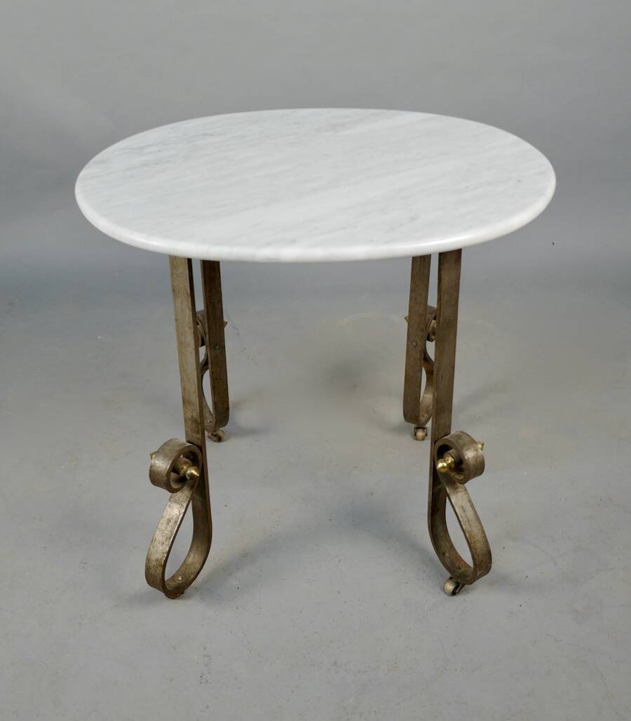 Desserte art deco dessus marbre ovale