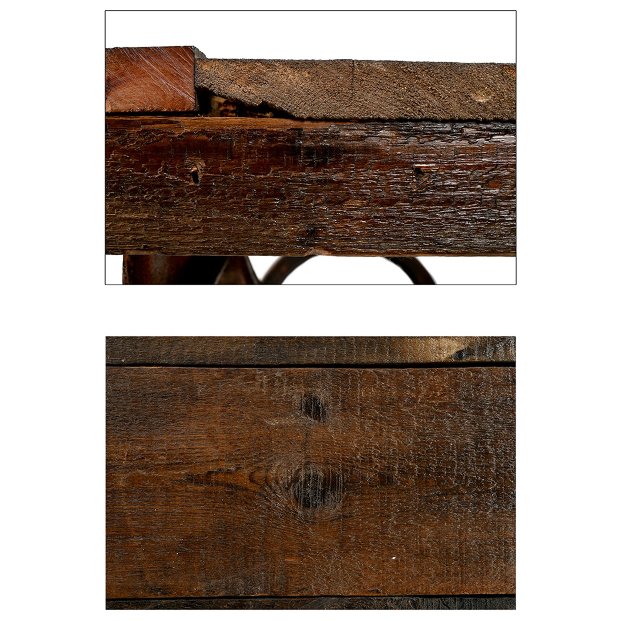 Table basse en fonte et bois