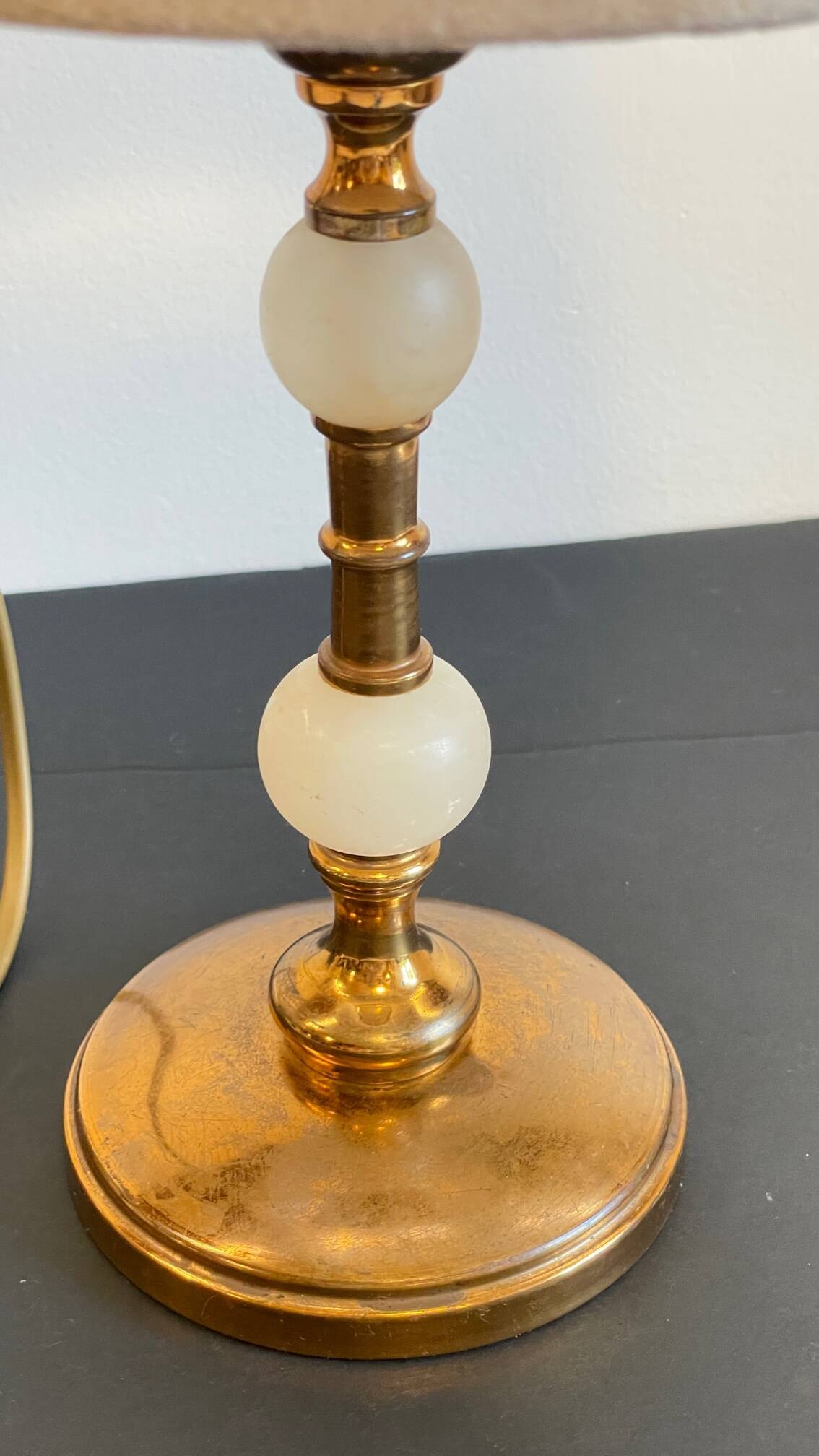 Vintage marble and velvet metal lamp