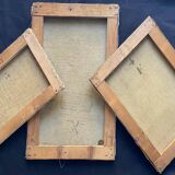 Paintings lot of 3 HST Landscapes Garden Pond early XX°