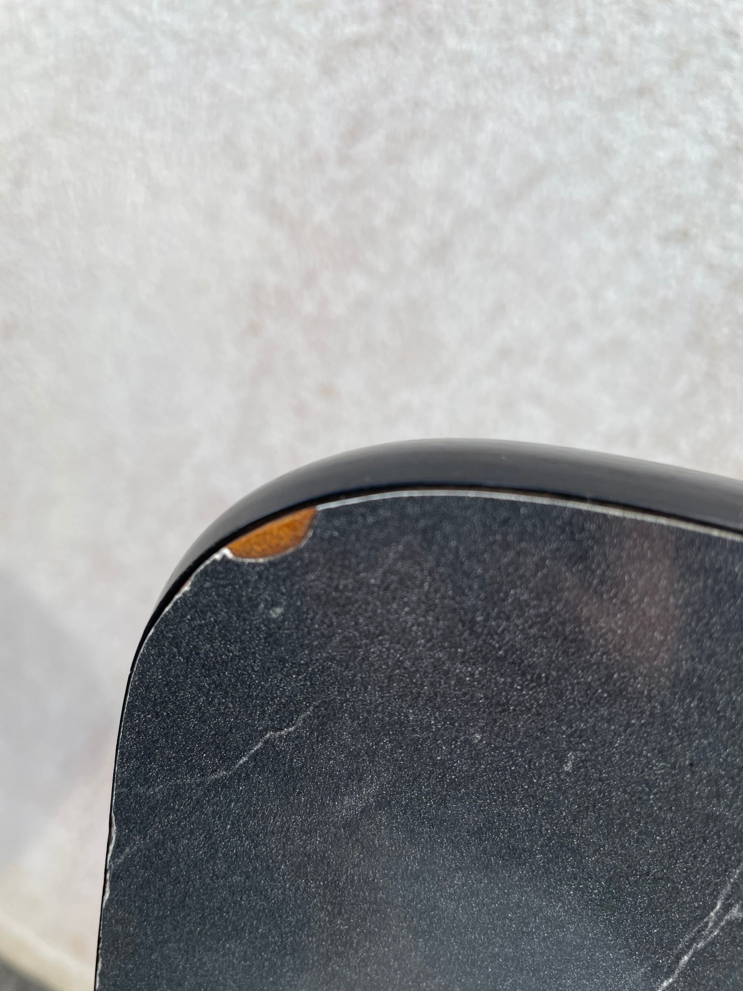 Black marbled formica chairs