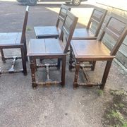 Set of 5 Louis XIII style wooden chairs