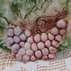 Plat ovale ancien en barbotine