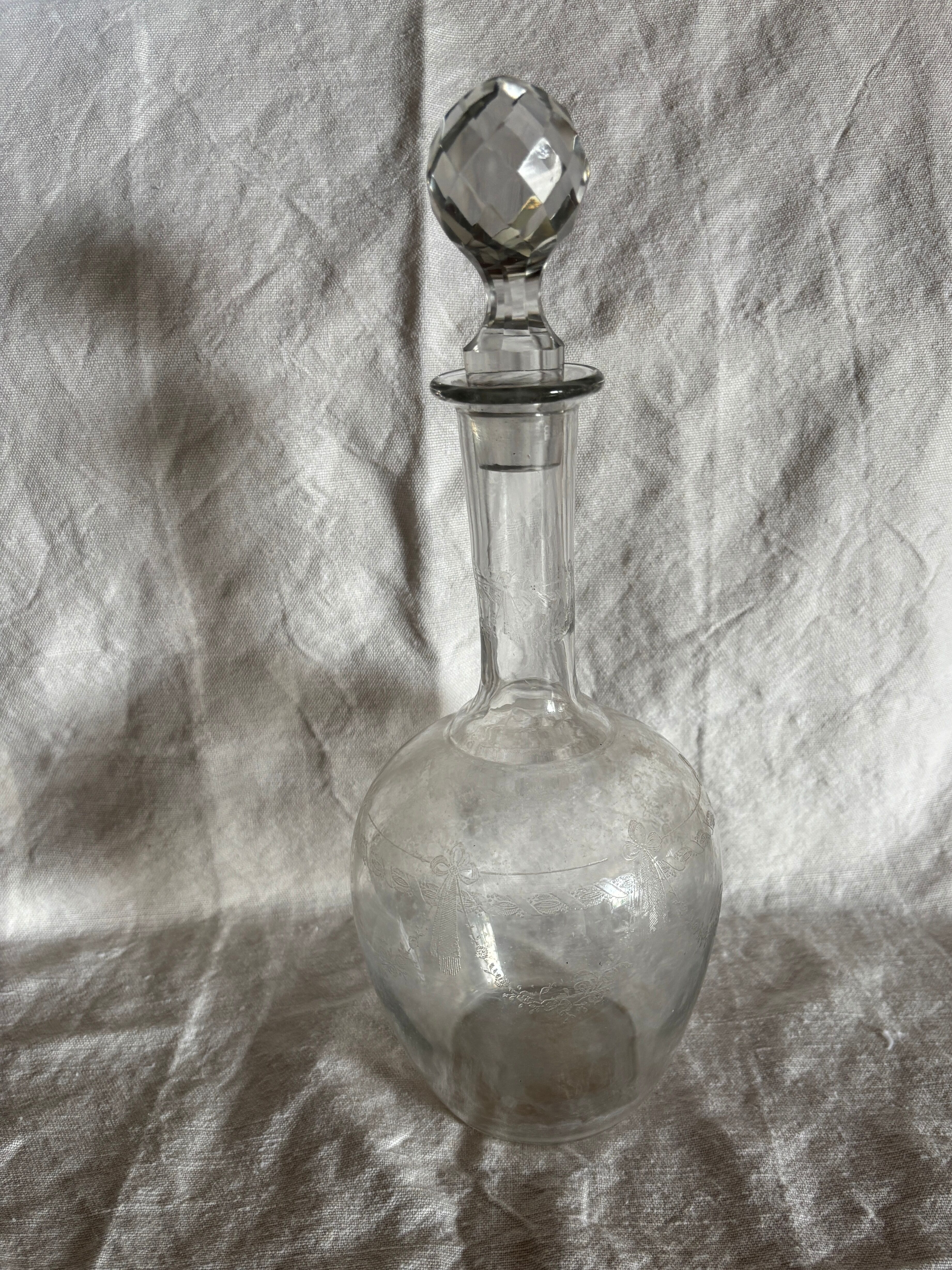 Antique St. Louis crystal carafes