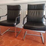 Fauteuil en cuir Knoll International de R. Glatzel